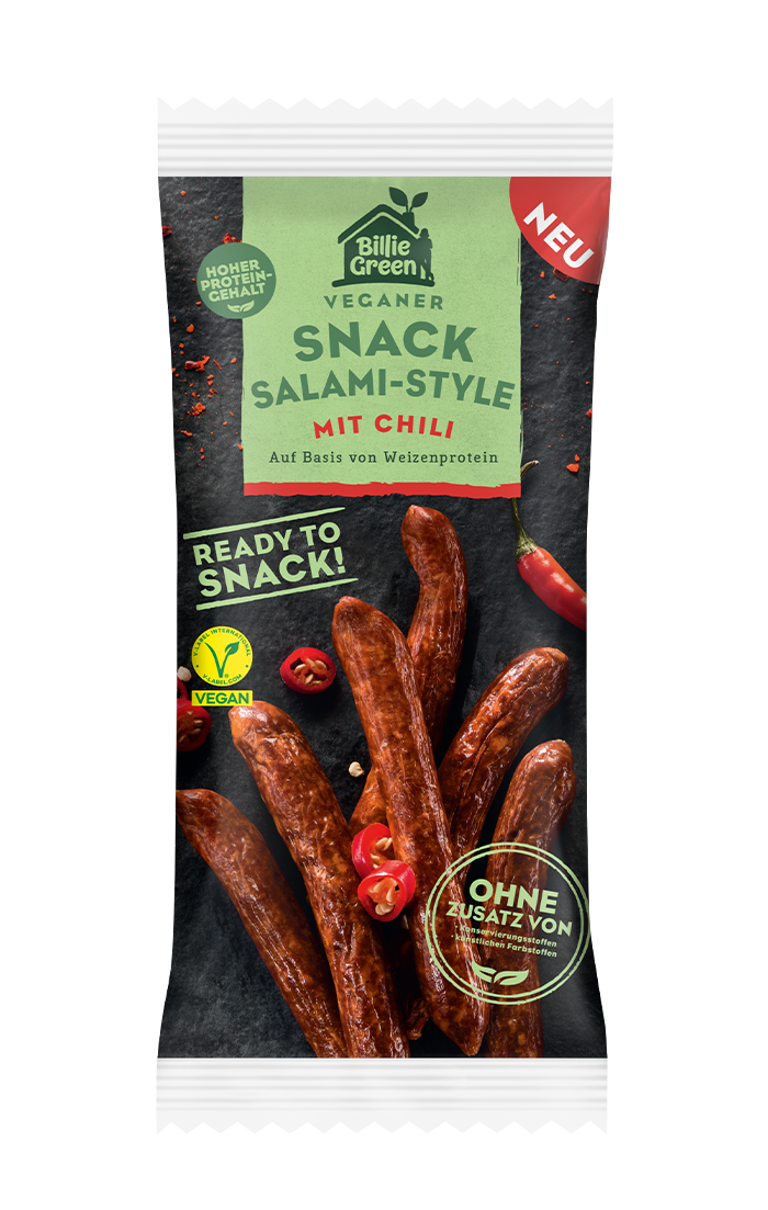 Billie Green Veganer Snack Salami-Style Chili