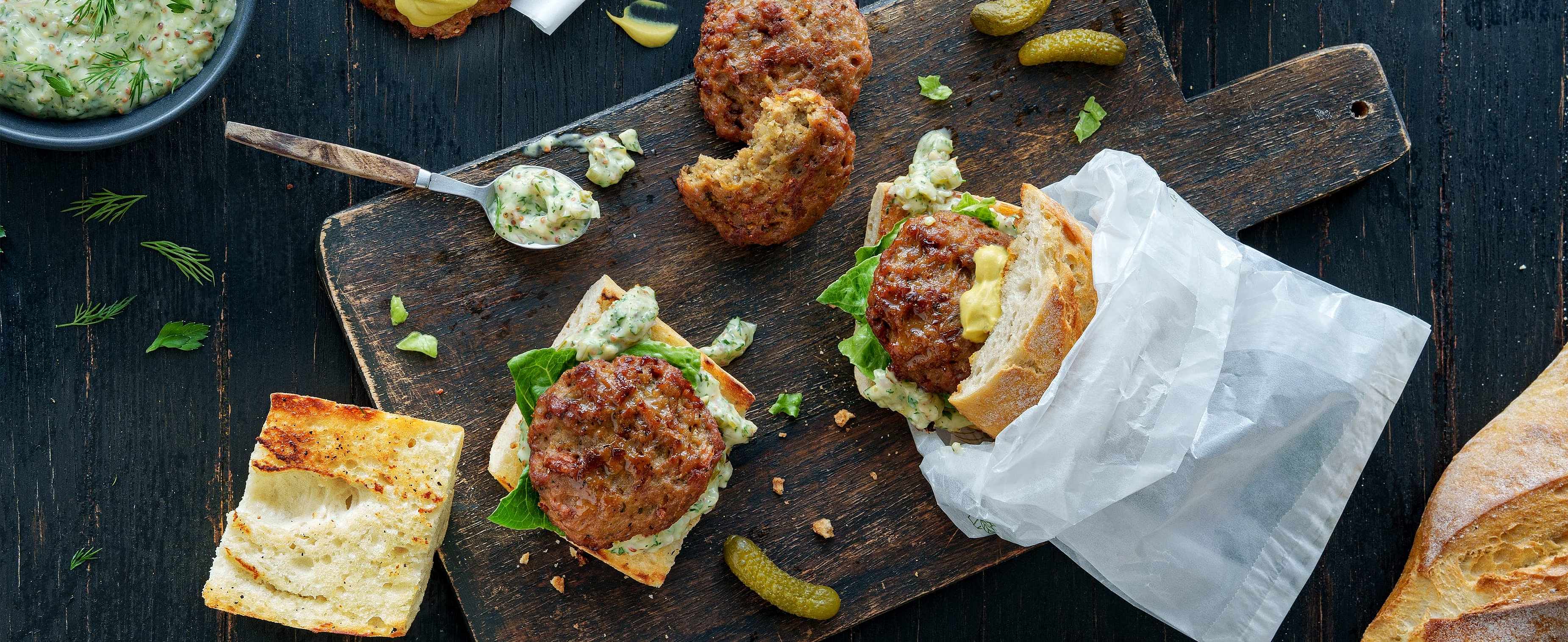 Billies vegane Frikadelle mit Senf-Remoulade