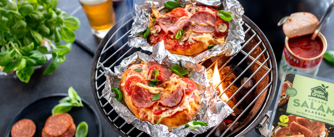Billies vegane Grill-Pizza mit Naan
