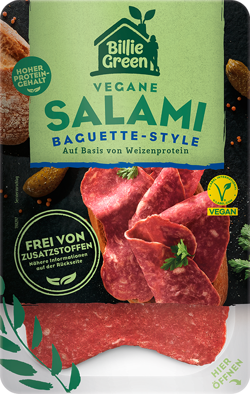 Billie Green vegane Salami Baguette-Style