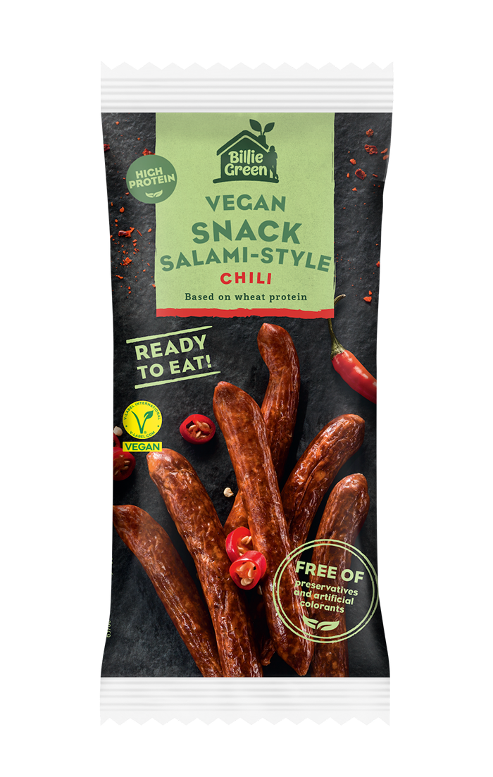 Billie Green Vegan Snack Salami-Style Chili
